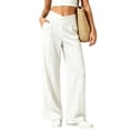 thumbnail image 4 of Dagugfen Athletic Pants for Women Loose Fitted Elastic Waist Stretchy Breathable Full Length Gym Workout Pants(XL,White), 4 of 6