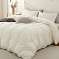 thumbnail image 2 of ATsense Duvet Cover Queen Size - Ultra Soft Microfiber, 3 Pieces Off White Bedding Duvet Covers Set - Breathable and Easy Care, Comforter Cover with Zipper Tie, 2 of 8