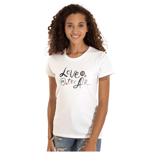 Love In Air Valentines Day Romance Womens Fitted Plus Size Graphic Tee Brisco Brands 2X