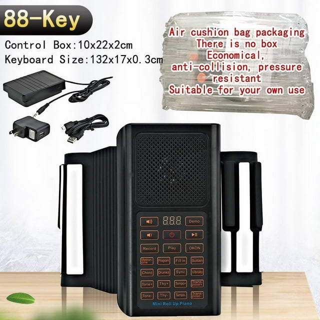 Electronic Hand Roll Piano 49 61 88 Key Beginner Keyboard Instruments Kids Learning Toys for Children Boys Musical Girls Music 88 Key-(Opp Bag)
