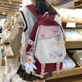 thumbnail image 3 of Summer New Women Backpack Trend Badge Student School Bag Kawaii Pendant Travel Backpacks High Capacity Storage Backpacks, 3 of 7