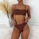 thumbnail image 5 of Conjunto de Bikini de Cintura Alta Traje de Baño Diario Conservador de las Mujeres Combinado de Dos Piezas, Nylon Spandex Beach Wear con Almohadilla de Pecho, 5 of 6