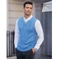 thumbnail image 4 of COOFANDY Men's Cotton Sweater Vest V Neck Casual Sleeveless Knitted Sweater, 4 of 6