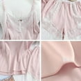 thumbnail image 4 of URMAGIC Womens Lace Sexy V-Neck Lingerie Tops+Shorts,Satin Silk Pajamas Set, 4 of 6