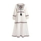 thumbnail image 1 of Vestido bohemio de manga larga, holgado, corte A, informal, tradicional, cuello redondo para primavera Blanco, 1 of 9