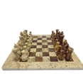 thumbnail image 2 of NSA Original Handmade Fossil Coral and Red Onyx Marble Chess Game Set - 12 inch, 2 of 5