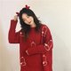 thumbnail image 4 of Suéter de hada de estilo perezoso navideño para mujer, suéter holgado estilo occidental de otoño e invierno, base de punto coreana, 4 of 5