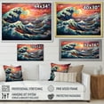 thumbnail image 4 of Designart "Sunset Waves of Kanagawa in Japanese Style V" Oversized People Framed Wall Art - Global Blue Japan Art Entryway Framed Wall Art, 4 of 6