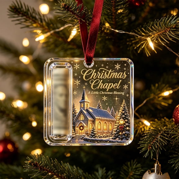 Christmas Cash Gift Holder Ornament - Clear Christmas Money Holder for Cash Gift - Xmas Tree Hanging Ornaments or Decoration (D)