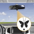 thumbnail image 3 of 1 Pcs Artificial Crystal Butterfly Car Rear View Mirror Pendant Accessories Car Hanging Ornament Black, 3 of 6