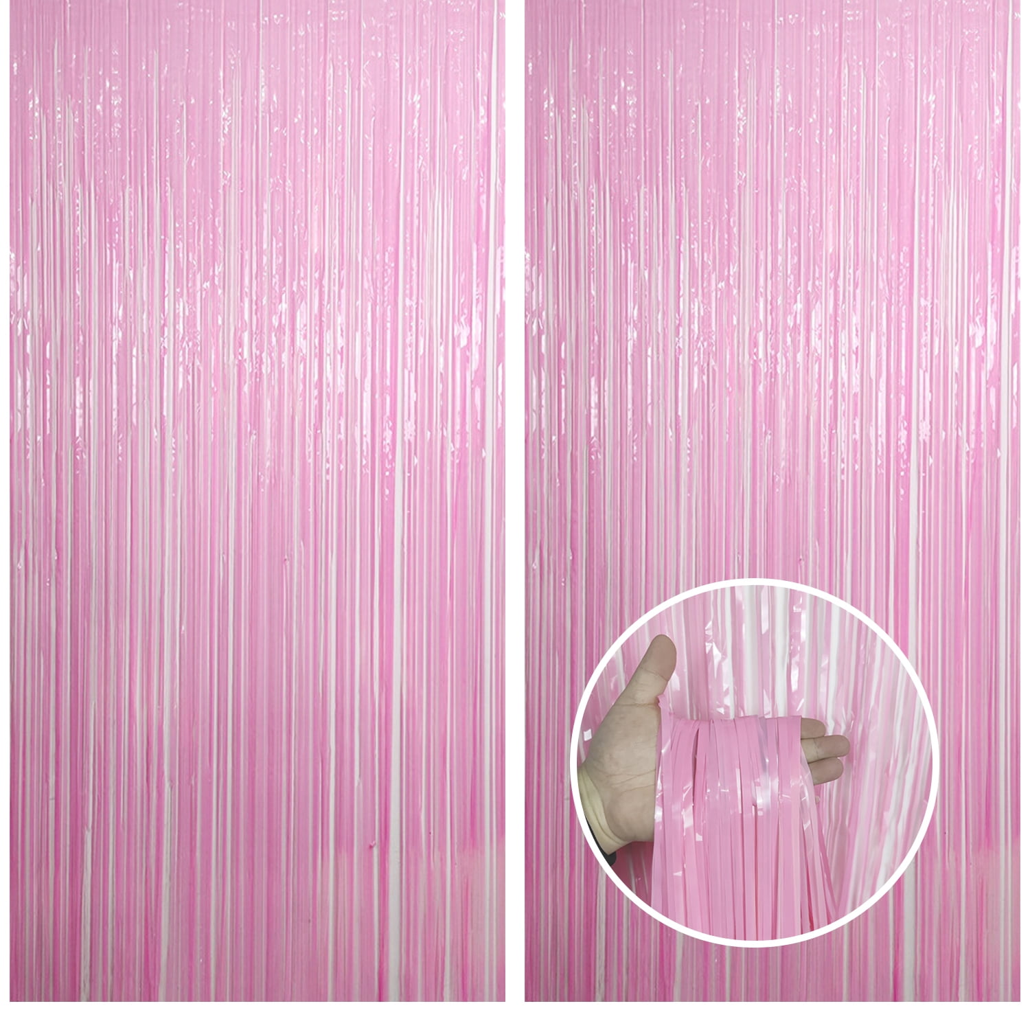Pink Backdrop for Pink Party Decorations 3.3Ft x 6.6Ft, Pink Foil