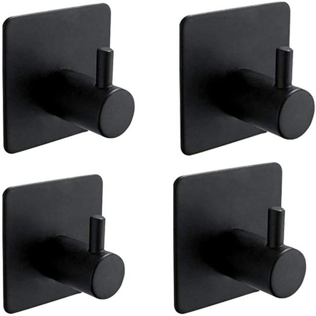 Ganchos de pared sin perforaciones para baño y cocina, perchas duraderas, diseño que ahorra espacio, ganchos de acero inoxidable 3M, paquete de 4