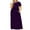 Purple, variant on UTTOASFAY Women Plus Size Dress Plus Size Women Casual O-Neck Summer Short Sleeve Solid Loose Pocket Long Dress Purple 16(XL)
