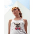 thumbnail image 2 of Cute Pug With Bow Tie Tank Women -Image by Shutterstock, Female x-Large, 2 of 4