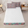 thumbnail image 4 of jejeloiu Cheerful Paisley Zipper Twin Comforter Sets with Fitted Sheet and 2 Pillowcases,Bright Motif Zipper Bedding Set For Adults,Pastel Multicolor,Reversible,4-Piece, 4 of 7
