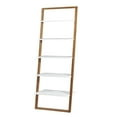 thumbnail image 5 of Weston Home Oliver Two-Tone 5-Shelf Leaning Ladder Bookcase, Natural and White Finish, 5 of 8