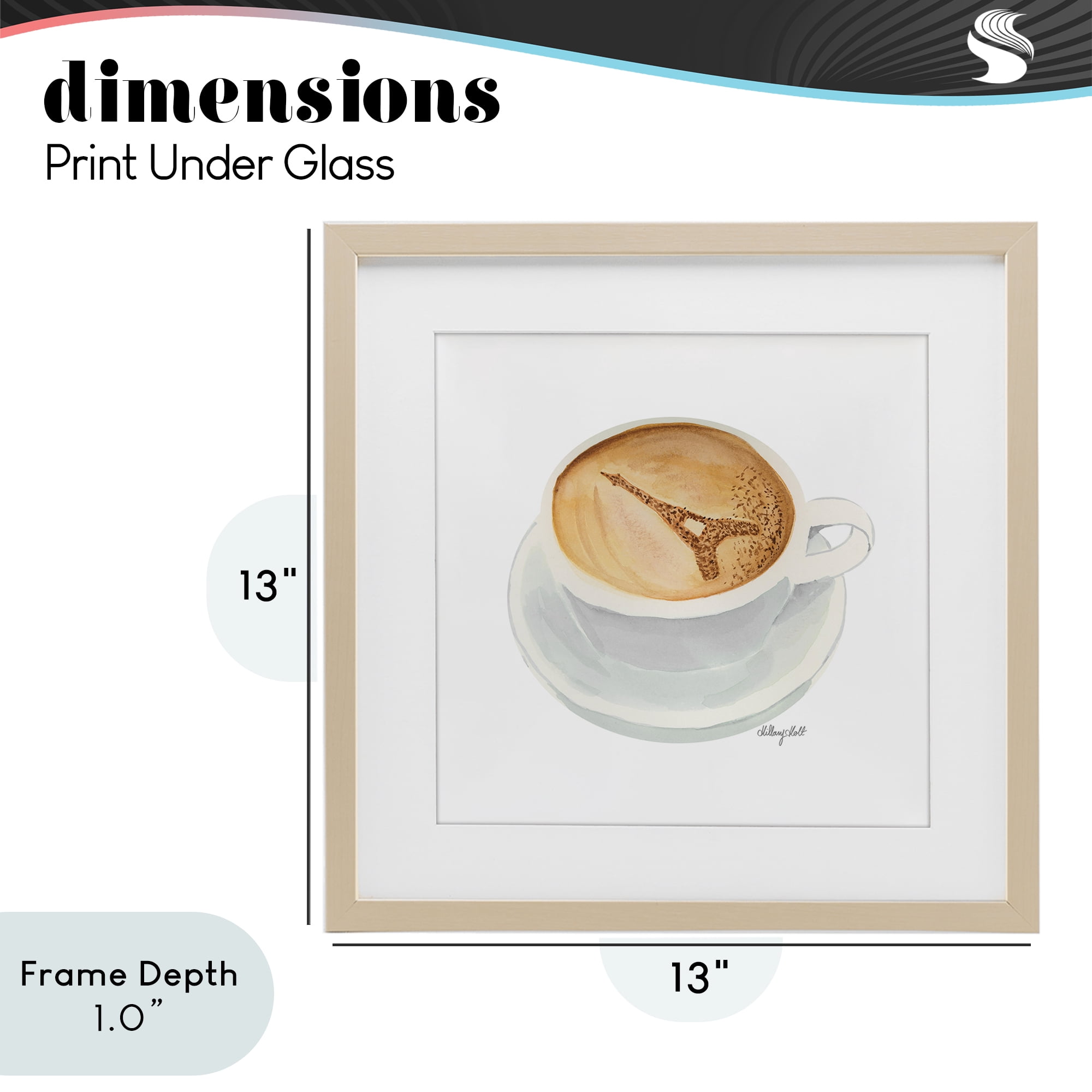Stupell Industries Eiffel Tower Latte Birch Framed Print Under Glass, design by Hillary Holt