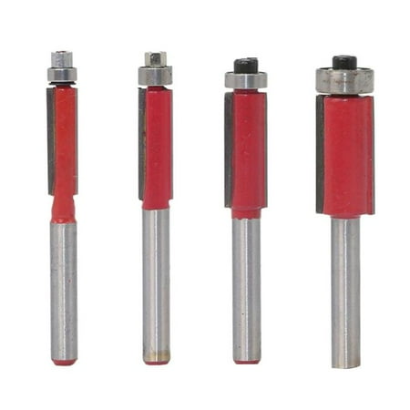 

4x Wood End Mill Rotating Alloy Router Bit 1/4 For Wood Polishing Wood