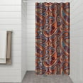thumbnail image 3 of Small Stall Narrow Shower Curtain 36"W x 72"L – Tropical Bohemian Leaves, Mid-Century Abstract Boho Botanical Bathroom Decor, Vintage Floral Palm Leaf Pattern, Rustic Tribal Folk Style, 3 of 5