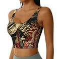 thumbnail image 2 of Balery Gothic Eastern Floral Skull Sujetadores deportivos con espalda cruzada para mujer, acolchados, sin costuras, de alto impacto, ideales para yoga, gimnasio, entrenamiento y fitness.-Medium, 2 of 8