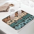 thumbnail image 5 of Absorbent Dish Drying Mat for Kitchen Counter Dog Paws Vintage Farmhouse Wood Board Microfiber Dish Drying Pad, Funny Cartoon Animal Paw Dish Drainer Mat Rack for Utensils/Countertops, 16x18in, 2Pack, 5 of 6
