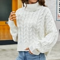 thumbnail image 5 of ShomPort Women's Fall Winter Turtleneck Sweaters Long Sleeve Pullover Loose Thick Knit Tops, 5 of 6