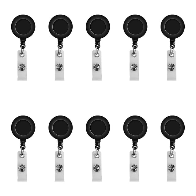 Leutsin Porte-Badge Rétractable 10 Pcs Porte-Badge Porte-Cartes d'Identité à Rouleau 10 Couleurs
