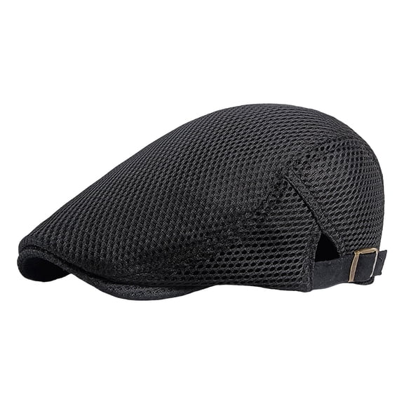 Fgnfyis Women Summer Thin Retro Hollow Mesh Breathable Adjustable Sun Cap Casual Sun Hats for Women Black