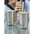 thumbnail image 2 of Taza de acero inoxidable premium Greens Steel #1, vasos de pinta de 475 ml (paquete de 4) Vasos de metal premium - Taza duradera apilable, 2 of 5