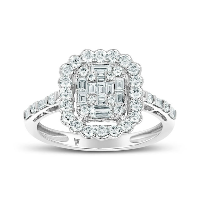 0.85 CT. T.W. Emerald Shaped Diamond Engagement Ring in 14K Gold