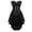 Black, variant on Women Steampunk Classic Tight Lace Corset with Skirt Party Set skull 5XL