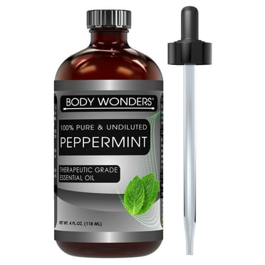 Body Wonders 100% Pure Peppermint Essential Oil (Mentha Piperita) 4 Fl Oz
