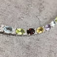 thumbnail image 5 of Multi Color Bracelet, 925 Sterling Silver Bracelet, Multi Gems, CZ Bracelet, Womens Bracelet, Handmade Bracelet, Natural Amethyst Peridot Citrine Topaz Garnet, Chakra Bangle, Christmas, Thanksgiving, 5 of 5