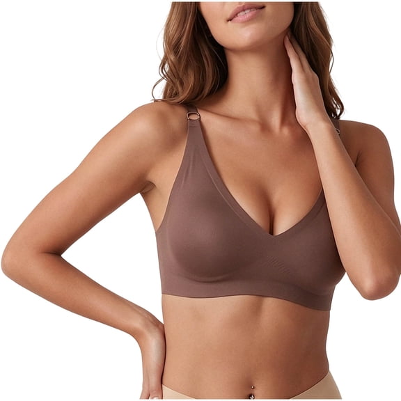 Yutgune Bras For Women Jelly Wireless Bralette Seamless Smooth Thin Straps Everyday No Underwire Comfort Bra