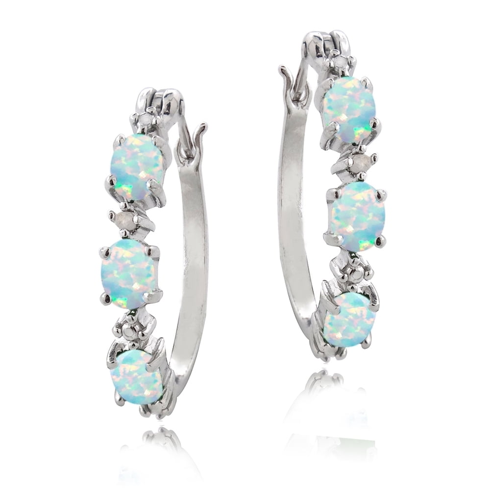 Sterling silver and opal earrings Clearance