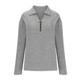 thumbnail image 5 of Womens Half Zip Pullover T Shirts Quarter Zip Up Polo Sweatshirt 2026 Trendy Crewneck Long Sleeve Basic Collared Tops, 5 of 7