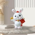 thumbnail image 3 of facefd Rabbit Piggy Bank Figurine Desktop Decoration Resin Rabbit Bunny Home Entryway Table Figurines Option 2, 3 of 9