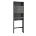 thumbnail image 2 of UWR-Nite Over The Toilet Storage Cabinet, Double Door Bathroom Storage Organizer, Bathroom Shelf Over Toilet, Toilet Rack with Inner Shelf and Open Storage Shelf, 2 of 6
