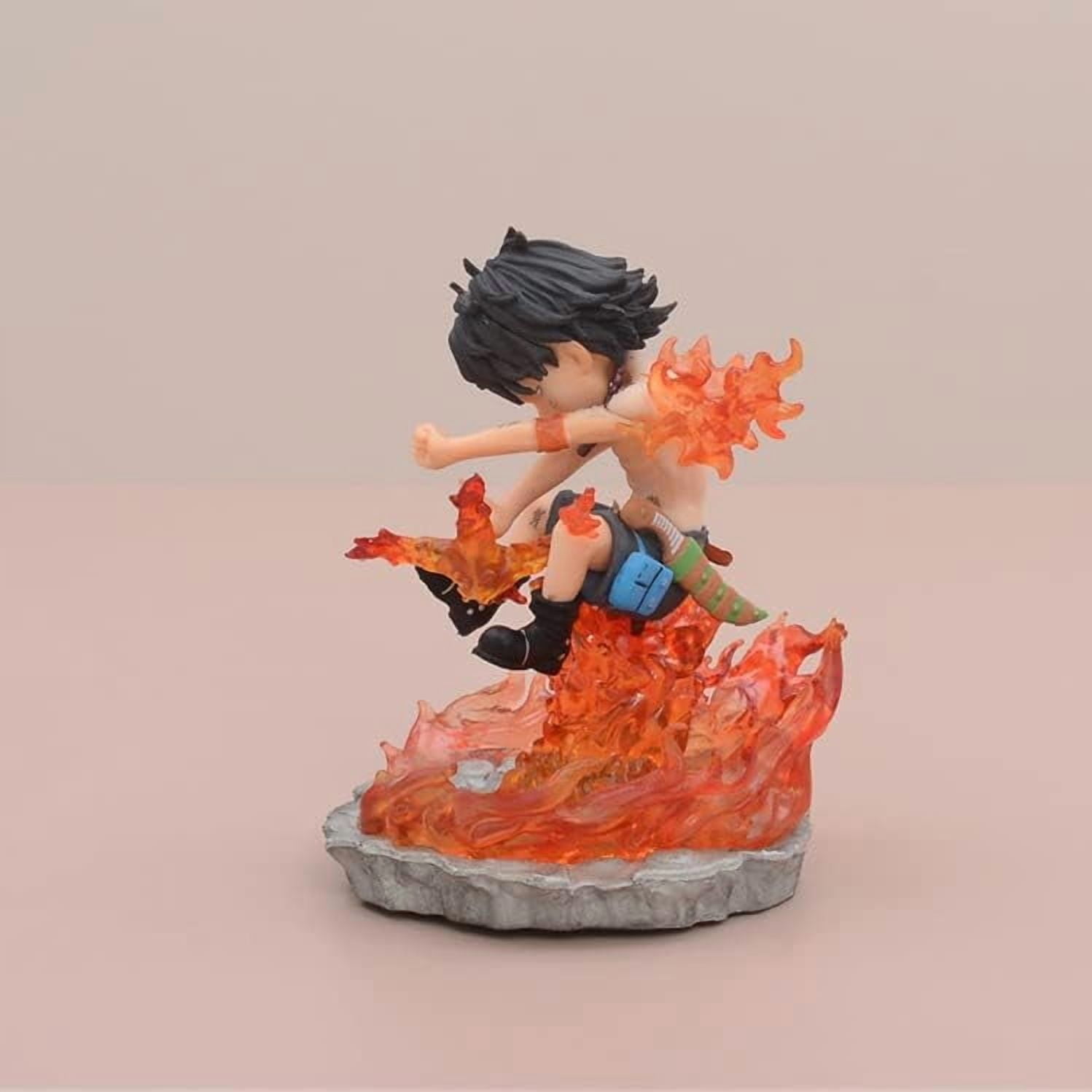 Newly Mini Figures, Luffy Zoro Doflamingo Mihawk Boa Hancock Sabo Statue Figure 12CM/4.7INCH Action Figures Cartoon Toys Anime Collection Decoration (Ace)