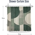 thumbnail image 4 of Green Shower Curtain Abstract Modern Geometry Circles Contemporary Style Bath Curtain Bathroom Accessories 72x72 Inches, 4 of 6