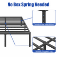 thumbnail image 4 of Woozuro 18 inch Queen Metal Bed Frame with Rounded Corners, Heavy Duty, No Box Spring Needed, Easy Assembly, 4 of 7