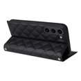 thumbnail image 5 of Desugned For Samsung Galaxy S23 Wallet Phone Case,With Suction Cup Fastener,Flip Folding Kickstand,With Card Slots,Wrist Strap&Shoulder Strap,Shockproof PU Leather Phone Case,Black, 5 of 9