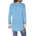 thumbnail image 5 of Women Striped Oversized Sweatshirt Color Block Crew Neck Long Sleeve Shirt Casual Pullover Top Fall Y2K Clothes Light Blue M, 5 of 6