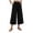 *Black, variant on Women's Elastic Waist Cropped Wide Leg Pants , Lace Trim Palazzo Culottes For Women , Ladies'Breathable Beach Trousers with Pockets,Black,M-2XL