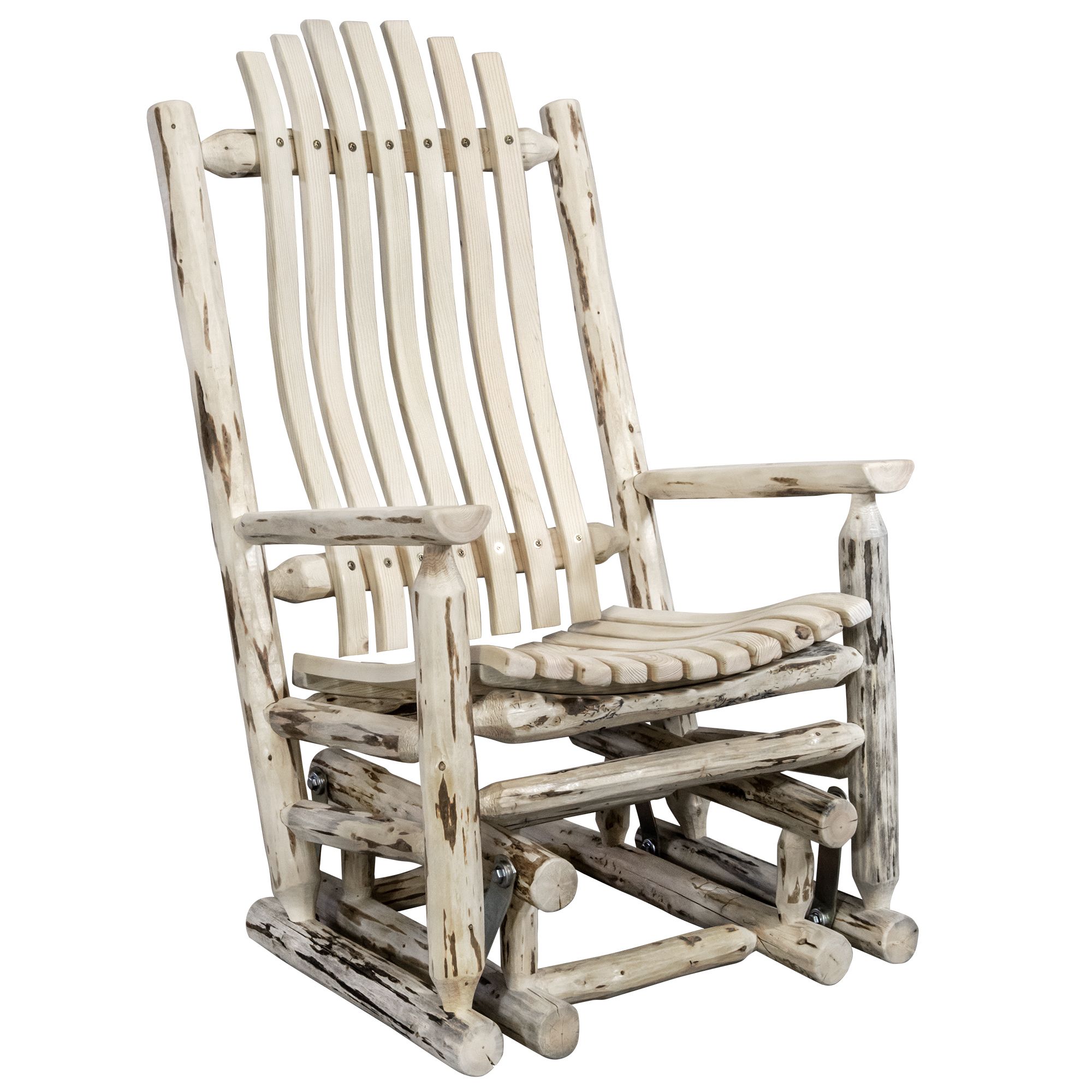 Montana Log Collection Wood Glider Rocker With Ready To Finish MWGR
