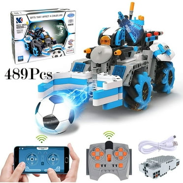 LNKOO Remote Control Car Building Set,2.4 Ghz RC Football Game 489pcs STEM Building Car with Power Motors 360°Rotating App-Controlled Programmable Learning Toys Gift for Boys Girls