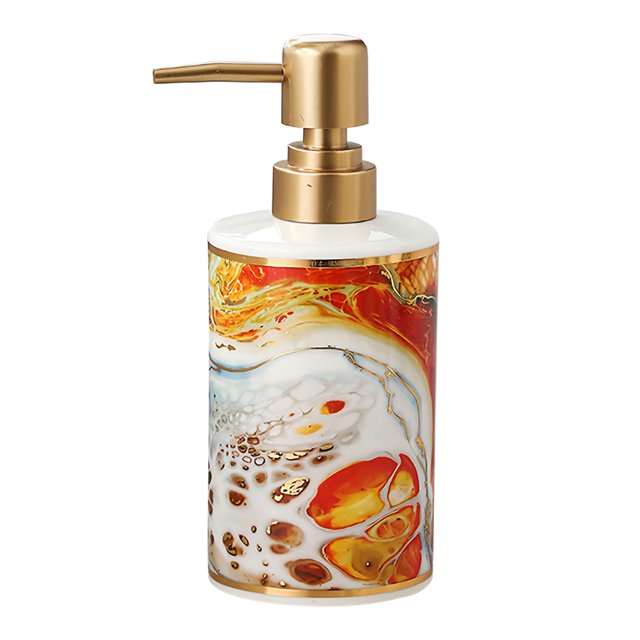 Qeeadeea Ceramic Lotion Dispenser, Hand Soap Dispenser, Refillable- Shampoo Dispenser, Bathroom Kitchen-B-380ml