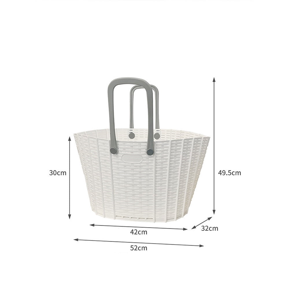 Foldable Laundry Basket, Beige, Plastic, Large Capacity Storage Basket for Bathroom Clothes Organization
