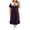 Purple, variant on SELONE Long Nightgowns for Women Short Sleeve Plus Size Lace Maxi Sleep Shirt Ruffle Bow Long Dress Casual House Dress