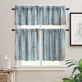thumbnail image 3 of Vintage Valance Curtain Blue Wood Planks Texture Rustic Country Farmhouse Barn Door Rod Pocket Valance Window Treatments Short Curtains for Kitchen Living Room Decor 54x18 Inch + 27x36 Inch X 2, 3 of 5